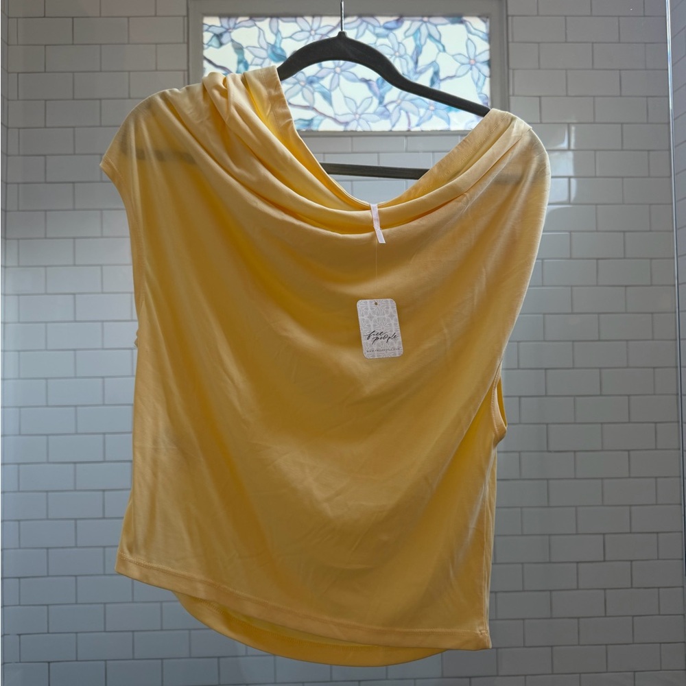 Free People Yellow Cowl-Neck Camisole